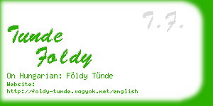 tunde foldy business card
